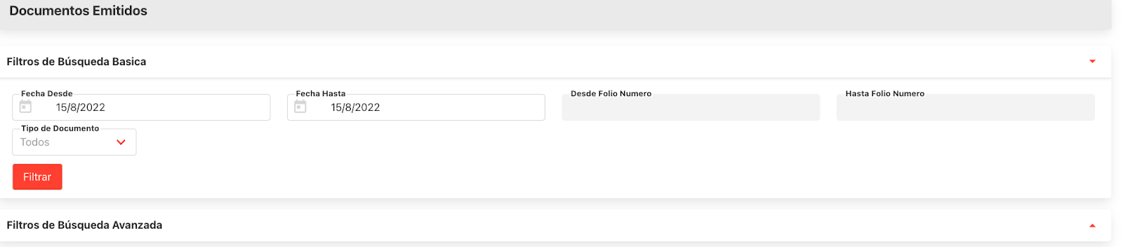 dte-admin-2 revision y filtros de documentos emitidos