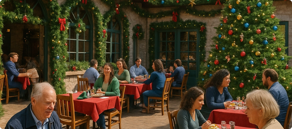 Restaurante decorado de navidad