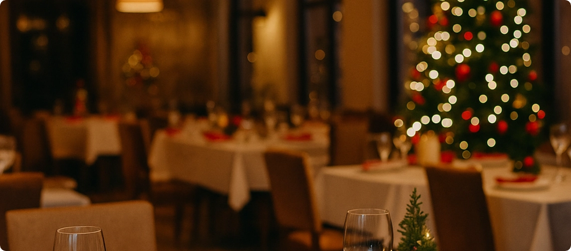 restaurante ambientado navideño
