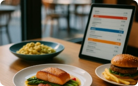 platos de menú de un restaurante