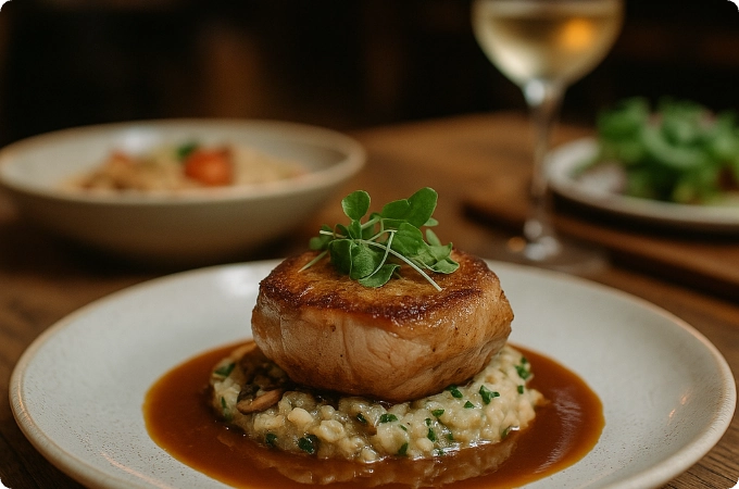 foto de un plato de menu de restaurante