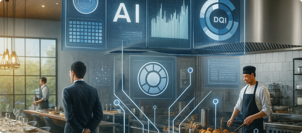 dashboard ficticio en una cocina