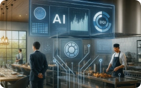 dashboard ficticio en una cocina