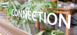 logo tea connection en ventana